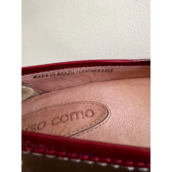 Corso Como Womens Patent Leather Heels 7.5N Red Trim Chunky Brazil - Picture 9 of 11